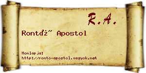 Rontó Apostol névjegykártya